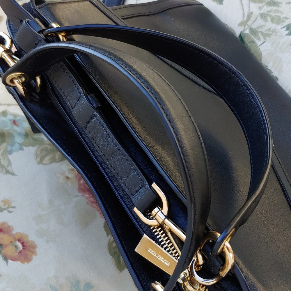 Michael Kors Black Leather Envelope Satchel Bag with Shoulder Strap - Picture 7 of 17